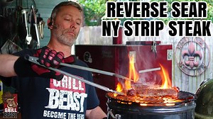3K views · 51 reactions | We're making reverse sear NY strip steak! Here's the video... Check out our EXCLUSIVE deal on the Barrel House Cooker → https://goo.gl/iH7alD Want access to hundreds of recipes, FREE eBooks, grilling and smoking temp guides, product coupons, exclusive giveaways & more? Join our #GrillBeastVIP! → https://goo.gl/4YdHsE | UGC By Dave | Facebook