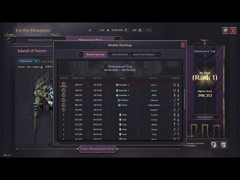 T8 Trials Speedrun 12:08 min - 398k Points Island of Terror - Throne and Liberty
