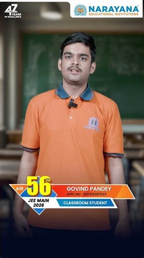 Govind Pandey Scores 99.99 Percentile | JEE Main 2026 Narayana Topper Story