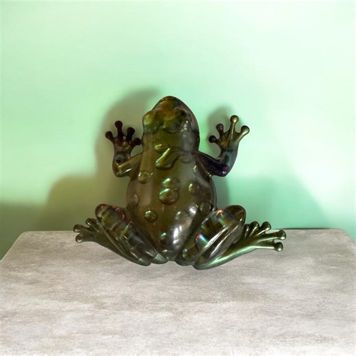Green Water Drop Amphibious Resin Frog Figurine Home Decor Paperweight - Etsy