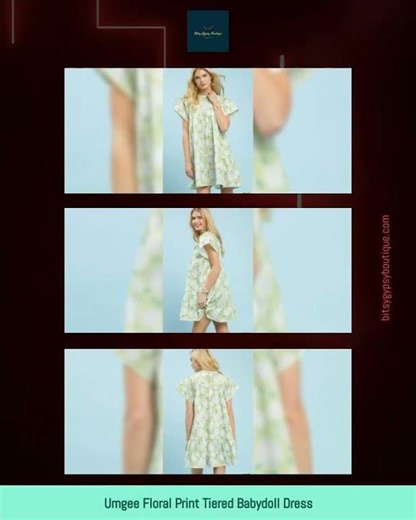 Umgee Floral Print Tiered Babydoll Dress
