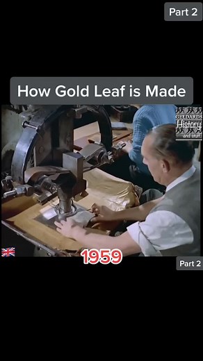 from gold bar to gold leaf. #gold #leaf #howitsmade #1950s #beautiful #geldards #history #foryoupage #foryou #fypシ