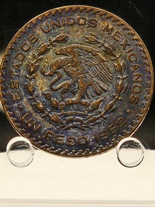 1962 Mexico 1 Peso • Rainbow Toned • 10% Silver Coin • Brilliant Color • Vintage Collectible Peso - Etsy