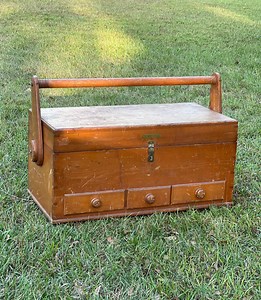 Vintage Carpenters Box,large Wood Toolbox, Craft Supply Box, Industrial Box, Work Box, Handmade Tool Box, Latched Box, Storage Box - Etsy