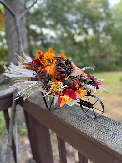 Fall Wheelbarrow Centerpiece: Pumpkins, Florals, Thanksgiving Decor - Etsy
