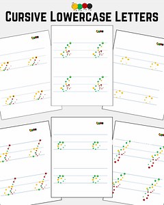 Cursive, Lowercase Letters, Handwriting, Alphabet Worksheets, Letter Tracing, Learn Cursive, the Dot Method, Grade 3, Kids Learning Cursive. - Etsy