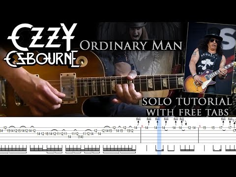 Ozzy Osbourne - Ordinary Man first guitar solo lesson (with tablatures and backing tracks)