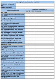 Monthly Workplace Safety Compliance Inspection Template - Etsy Canada