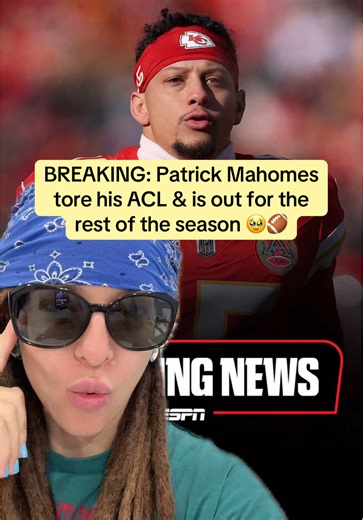 #greenscreen Patrick Mahomes has torn his ACL and is out for the season 🏈🥹 #patrickmahomes #patrickmahomesacl #mahomesacl #chiefskingdom