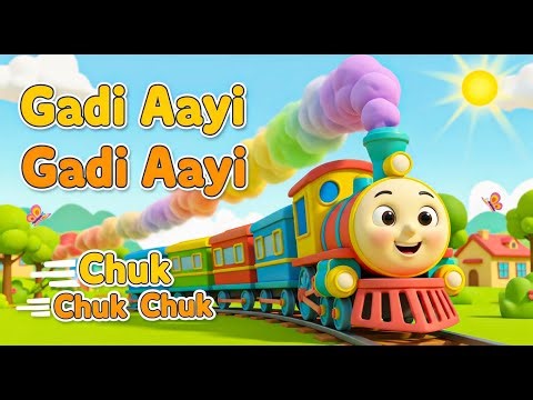 Gadi Aayi Gadi Aayi Chuk Chuk Rhyme - Full Rhyme in Hindi & Urdu | Kids Rhyme in Hindi and Urdu