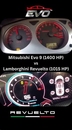 Mitsubishi Evo 9 vs Lamborghini Revuelto #automobile #italiancars #supercars #jdm #jdmnation #cars