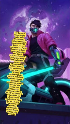Sky Dust : Trailer #skydust #gametrailers #sidescroller #metriodvania #cyberpunk #retrostyle