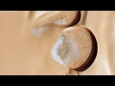 Dry ice and sand dunes at Mars’s north pole