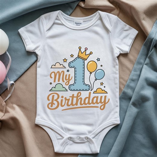 My 1st Birthday PNG: Baby Birthday Shirt Design - Etsy