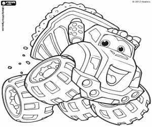 The dump truck Chuck coloring page printable game