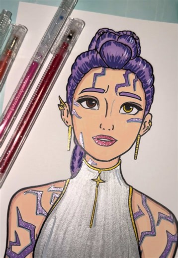 K-pop Demon Hunters Art: Colouring with Rumi Huntrix