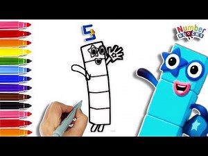 Numberblock Five Drawing & Coloring |Numberblocks Drawing Tutorial | Easy Art Ideas