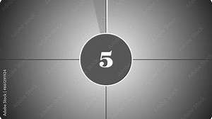 Old style countdown leader. countdown movie from 10 to 0.