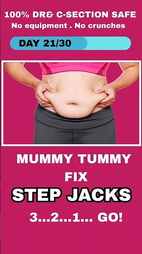 Day 21/30 – DR SAFE Step Jacks 🔥 Mummy Tummy Fix