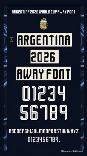 Argentina 2026 World Cup Away Font TTF -Free Download #argentinaawayfont26 #argentinafootball
