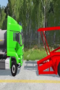 Double Flatbed Trailer Truck vs Speedbumps Train vs Cars Train Beamng.Drive #071 part 4 | Mr.Heang Gaming