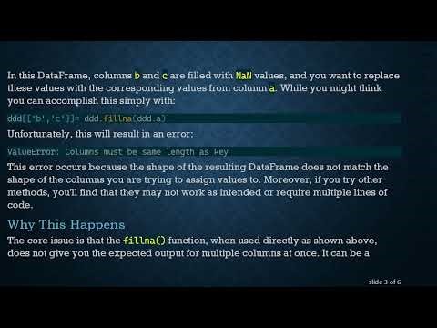 How to Replace Multiple Columns at Once with fillna() in Pandas