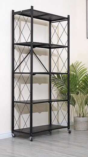 💓🔥Shewater® Large Capacity Heavy Duty Unit Storage Shelf Foldable with Caster Wheels👏Perfect for storage of kitchen,living room,garage,basement,ect. ✅Save more space✅Make the room more tidy. 🥳Sturdy and Useful. | SheWater