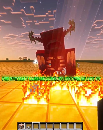 This Minecraft Command Summons Lightning Strike on Every Hit ⚡⚡ (no mods)