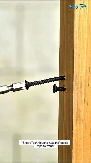 “Attach flexible rope to wood firmly with this simple technique—clean, tight, and super durable! 🔧✨ Use this trick to upgrade your next DIY build! 😉 . . #DIYTools #SmartDIY #WorkshopHacks #LifeHackTools #CraftsmanIdeas #ToolTips #HandymanHacks #WoodworkingHack #TrendingDIY” | Tricky Tips