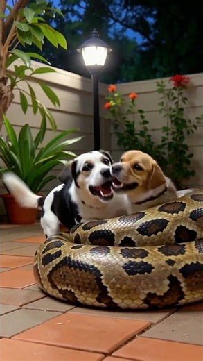 Hero Dog Fights Python to Save Her Puppies! 🐶🍼🐍