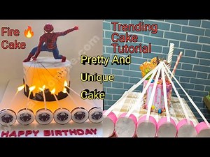 Fire 🔥🔥🔥🔥 Cake With Candy | Trending Cake Tutorial | Pretty And Unique Fire 🔥 Theme Cake