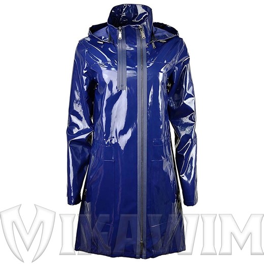 Imperméable bleu en vinyle brillant : vêtement d'extérieur imperméable à capuche - Etsy France