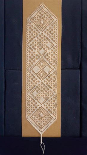 Another handmade bobbin lace bookmark; finished in 12 hours over the last 3 weeks ✨ #lacemaker #lacemaking #torchon #torchonlace #lace #handmade #crafts #bobbins #bobbinlace #sew #sewing #crafttok #crafting #lacetok #thread #bobbins #craft #bobbinlacemaker #bobbinlacemaking
