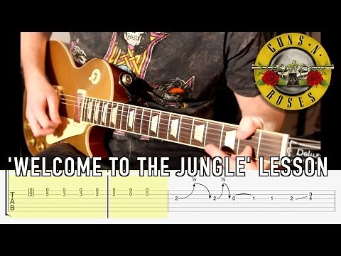 Welcome To The Jungle by GNR | Main Guitar Solo | Lesson with TABS