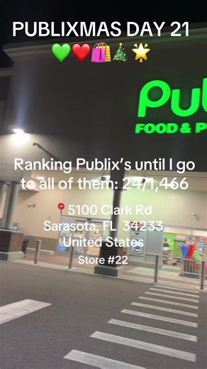 Welcome to my 24TH PUBLIX RANKING and merry 21ST DAY OF PUBLIXMAS!!! 💚 💚 I would give this Publix a 6/10. It was pretty average and there weren’t a lot of special features. #publix #contentcreator #groceryshopping #sarasota #florida
