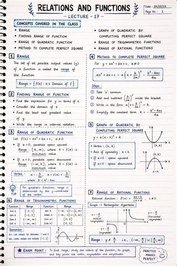 📘 Relations and Functions Lecture 17 | Range of Function, Quadratic Range | Class 12 Maths