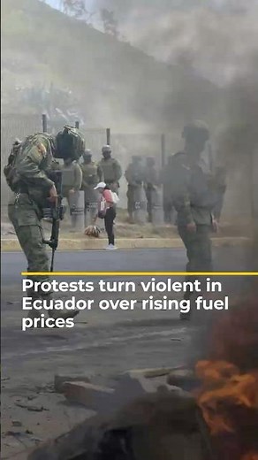 Protests turn violent in Ecuador over rising fuel prices | AJ #shorts