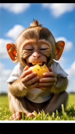 🐒🥔 “Funny Monkey Eating Potato & Laughing” 😂🌿 #video