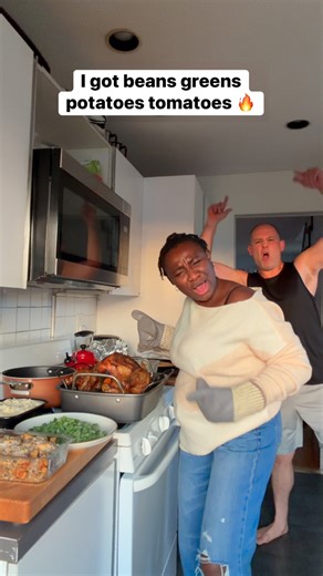 We got beans greens potatoes tomatoes turkey. Happy thanksgiving | A Life Less Scripted