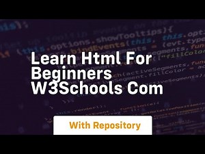 Learn html for beginners w3schools com