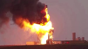 59K views · 1K reactions | A rocket engine exploded in flames, spewing plumes of fire and smoke into the air during a test at the SaxaVord Spaceport in Scotland, which last year became Britain's first licensed vertical rocket launch site https://reut.rs/4fUC3FI | Reuters | Facebook