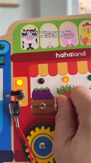 Jessica Conboy on Instagram: "Mention “busy board” and i’ll send this to your inbox! #hahalandpartner Learning through play is always a fun time! We have been loving this new busy boyard toy from @hahaland_kids - it’s interactive with LED lights and sounds and great for learning at home or on-the-go!"