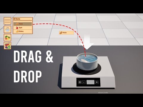 Unreal Engine 5 Cooking Game Tutorial - Part 7 - Drag and Drop UI Buttons From Inventory