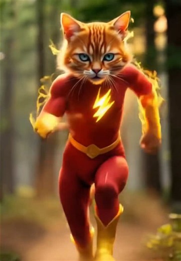 Flash Cat rescue the Chick 🐥 (superhero cat) #flashcat #3DAnimationf #foryou #catsoftiktok #catstory
