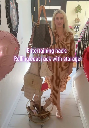 Space-Saving Rolling Coat Rack for Entertaining