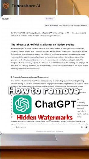 How to remove chatgpt watermark in text? This watermark removal that actually works #ai #tutorial