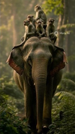 Monkey Riding on Elefant #funny #reels #viralreels #trendingreels #shorts #shortvideo #short