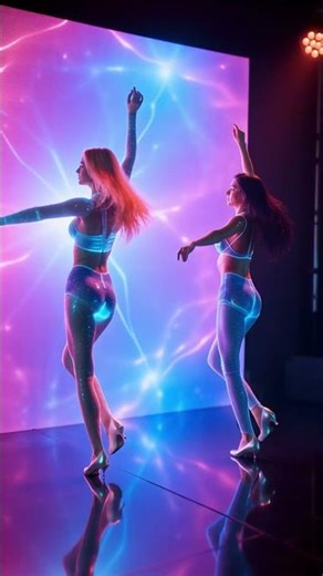 Mesmerizing Neon Dance Duo Performs Perfectly Synchronized Moves #dance #neon #viral