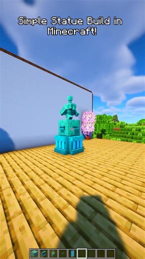 Simple Statue Build in Minecraft! 🗿✨ Easy Design #minecraft #minecraftbuilding