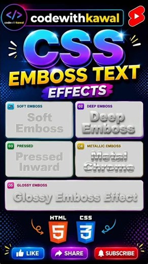 Soft emboss deep emboss pressed metallic emboss #shortsfeed #shorts #css